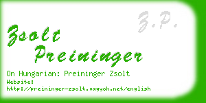 zsolt preininger business card